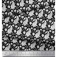 thumbnail image 2 of Soimoi Polyester Crepe Fabric Leaves,Floral & Paisley Block Printed Craft Fabric by The Yard 52 Inch Wide, 2 of 3