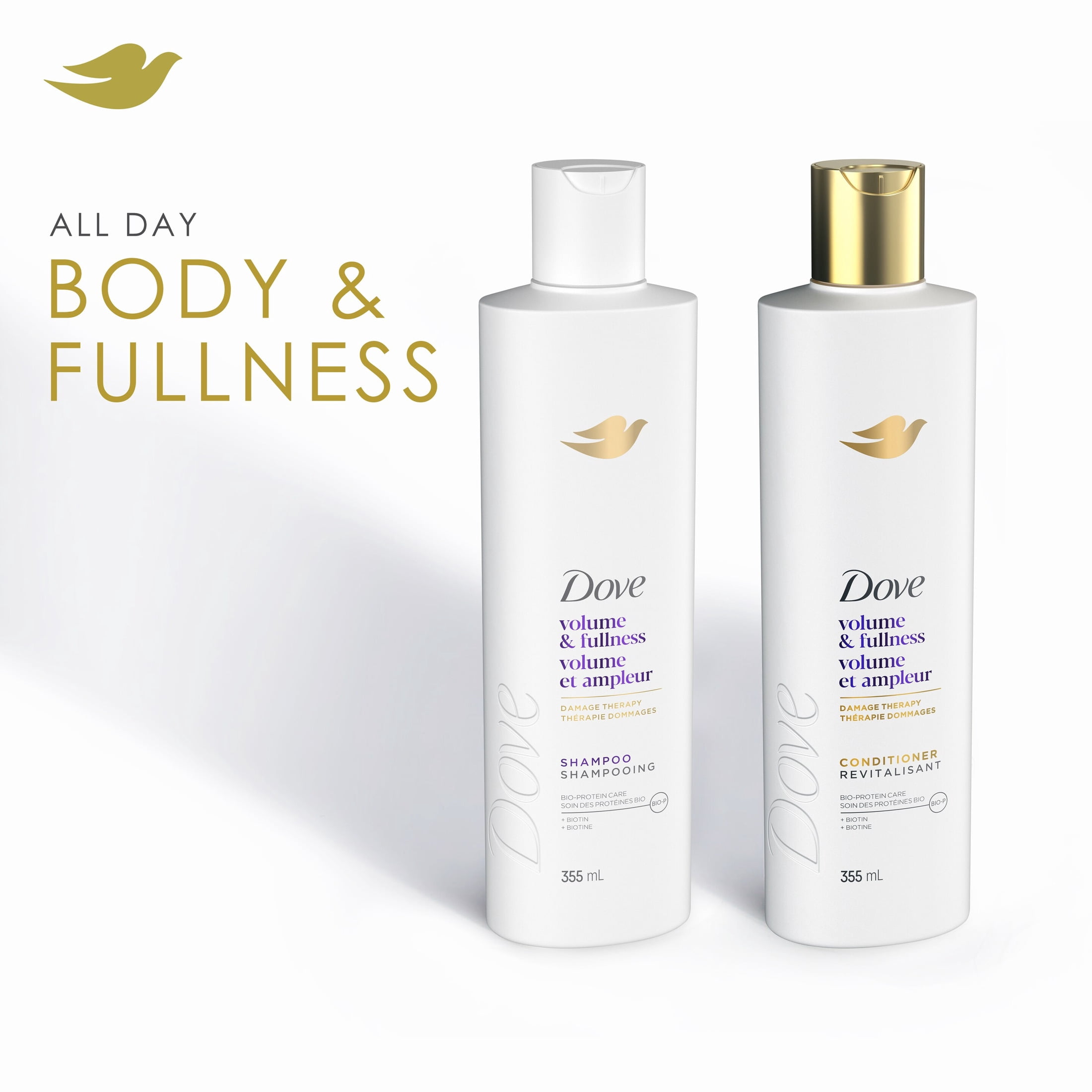 Dove Shampoo & Conditioner for Fine, Thin Hair Volume and Fullness with Bio-Protein Care Technology and Biotin ,12 fl oz 2 Pack
