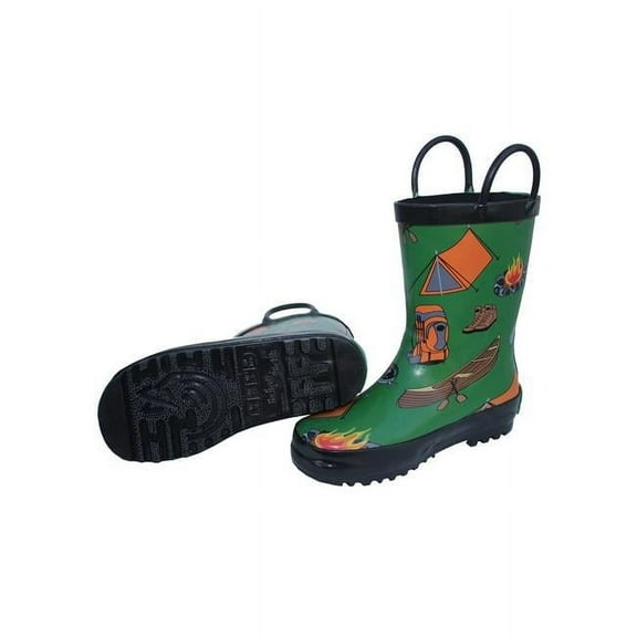 Foxfire FOX-600-37-10 Childrens Camping Rain Boot, Green - Size 10