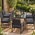 thumbnail image 2 of Ottowood Outdoor Chair Cushions Set of 6, 22x22x3 Waterproof Patio Cushions with Ties, Dark Grey, 2 of 9