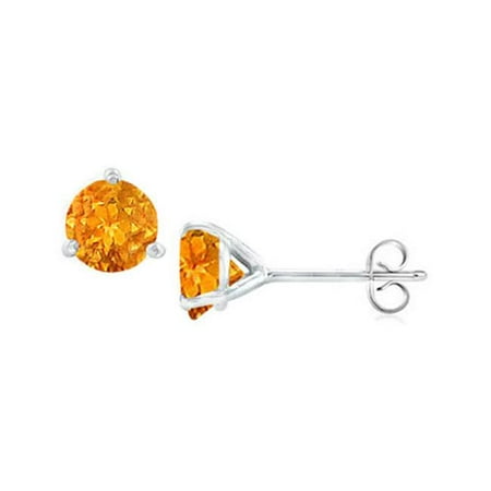 UBERMT100AGCT Sterling Silver Martini Style Citrine Stud Earrings with 1 CT TGW