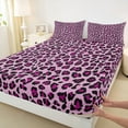 thumbnail image 3 of Homewish Cheetah Print 4 Pieces Queen Sheet Sets for Female Men Adults,Animal Leopard Print Ultra Soft Flat Sheet,Black Pink Queen Fitted Sheet,Lightweight Room Decor, 3 of 7