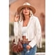 thumbnail image 4 of Chaqueta PRETTYGARDEN para Mujer de Gamuza Sintética con Flecos Beige Talla S, 4 of 9