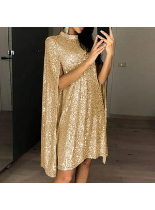 Gold Sequin Dresses, Gold Glitter Dresses