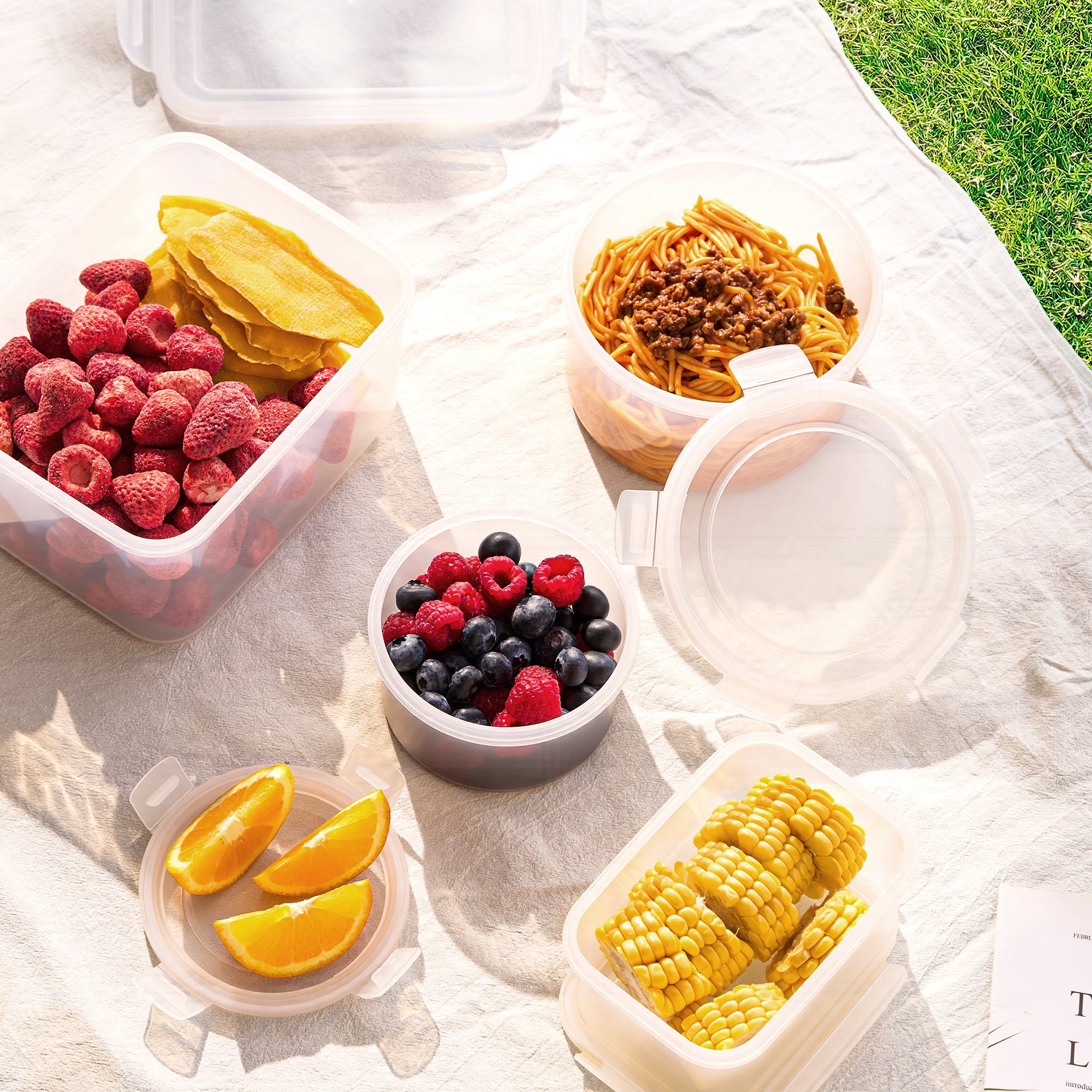 Sorbus 3-Pack Rectangular Food Storage Containers, Clear BPA-Free Plastic, Stackable & Nesting Meal Prep