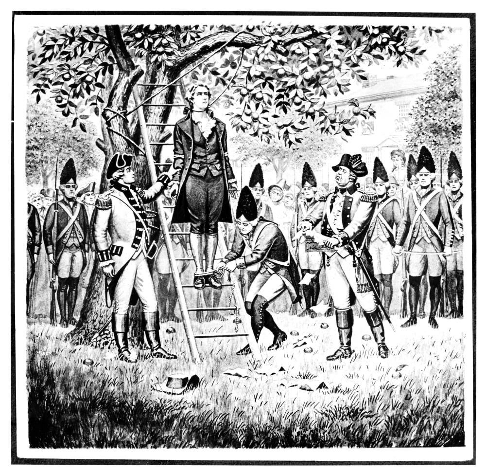 Nathan Hale (1755-1776) Namerican Revolutionary Soldier The Hanging Of ...