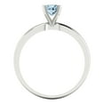 thumbnail image 4 of 0.5 ct Princess Cut Simulated Blue Diamond Solitaire 18K White Gold Womens Engagement Ring, 4 of 5
