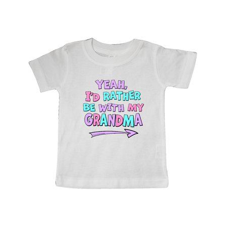 

Inktastic Yeah I d Rather be with My Grandma in Pink Blue and Purple Gift Baby Boy or Baby Girl T-Shirt