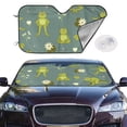 thumbnail image 3 of Lsque Cute Yoga Frogs Car Windshield Sun Shade | Accordion Folding Style Auto Shade for Car Truck SUV Van | Blocks UV Rays Sun Visor Protector | Medium, 3 of 7