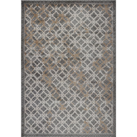 Ladole Rugs Vincenza Collection Abstract Geometric Indoor Runner Rug - Amazing Premium Room Decor Carpet for Living Room, Dining Room, Hallway, and Entryway - Gray, 3x5 (2'7" x 4'11", 80cm x 150cm)