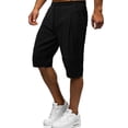 thumbnail image 2 of HXWCHs Men's Drawstring Linen Beach Pants Drawstring Waist Lounge Wear Black XXXL, 2 of 8