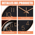 thumbnail image 3 of Reloj de pared Moderno BLOOSOM cuarzo silencioso Dormitorio y Salón oro/negro, 3 of 4