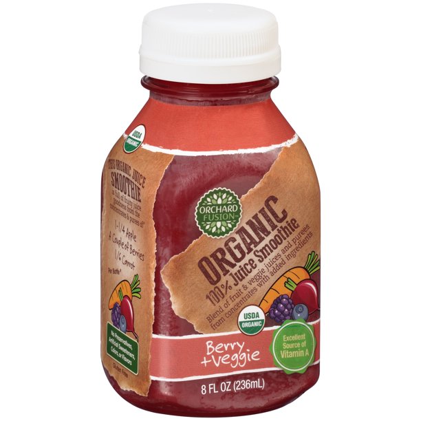 Orchard Fusion Organic Berry + Veggie 100 Juice Smoothie 8 fl oz