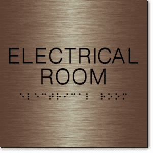 Electrical Room Sign-Copper / Black (4 Units)
