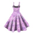 thumbnail image 3 of Women Valentines Day A Line Dress with Adjustable Spaghetti Straps Vintage Inspired Fit and Flare Summer Sundress Purple Pink 2XL, 3 of 4