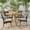 Teak/Multi Brown/Cream, variant on Noble House Chilton 5 Piece Wooden Round Patio Dining Set in Gray