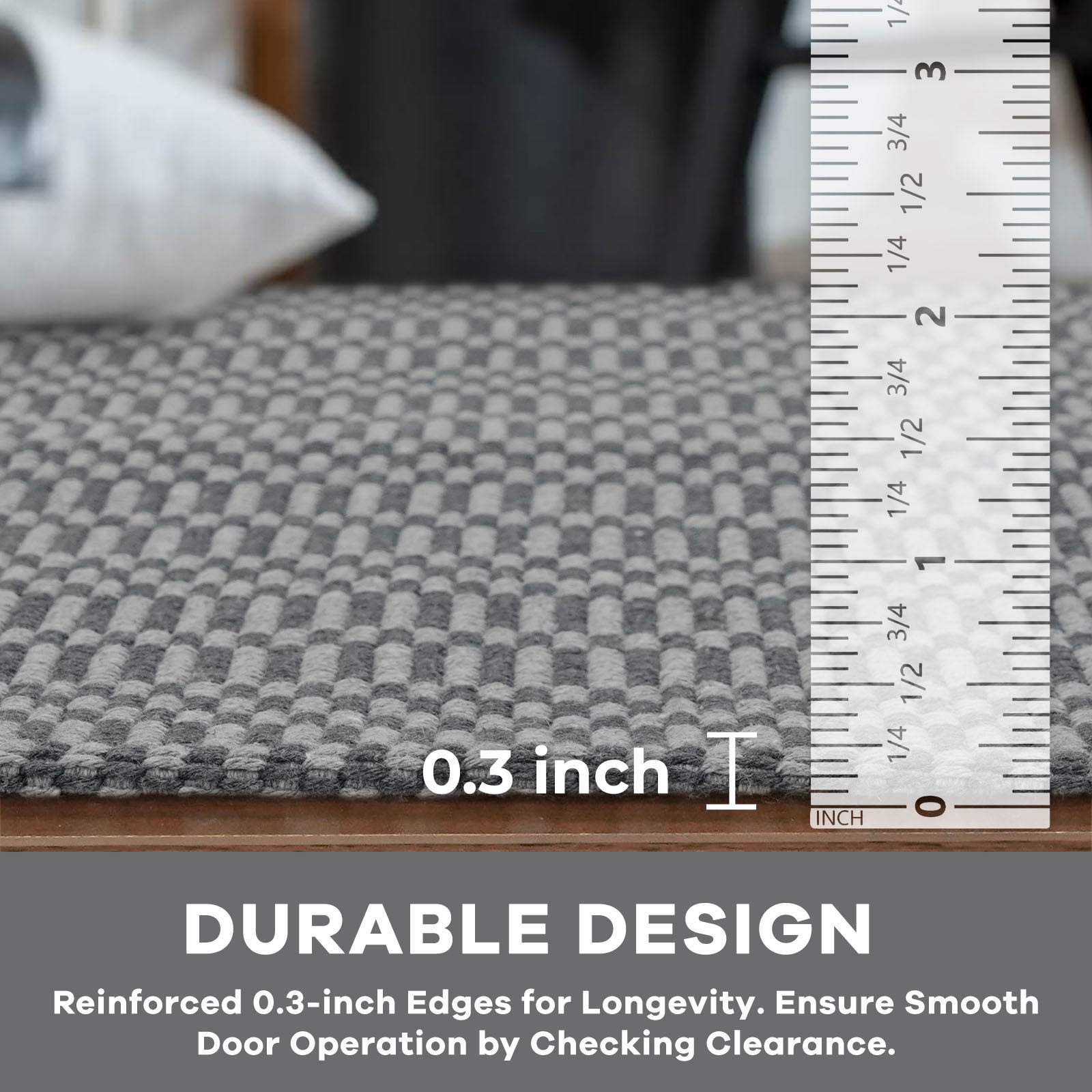iOhouze Runner Rug for Hallways 2x7 ft Washable Runner Area Rug with Rubber Backing Braided Cotton Entryway Rugs Indoor Carpet Rugs for Hallway Kitchen Entryway Bedroom, Charcoal Grey/Dark Grey