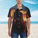 thumbnail image 2 of Balery Sunset Western Cowgirl Camisas hawaianas de manga corta para hombre, camisas playeras de corte holgado, camisas de vacaciones con botones,Medium, 2 of 7