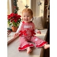 thumbnail image 6 of Loicainy Baby Toddler Girl Christmas Overalls 12 18 24 Months 2T 3T 4T 5T 6T Bell Bottoms Plaid Bows Sleeveless Jumpsuit, 6 of 9