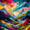 Vibrant Mountain Landscape, variant on UXIEQU Luxury Floral Canvas Wall Art Print 15.75x11.81 Inches