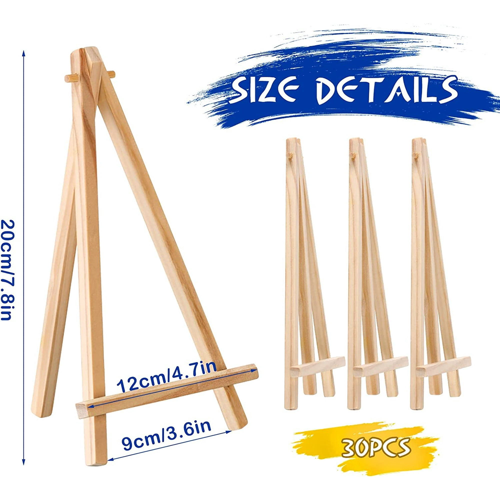 30 Pack Tall Wood Easels Tabletop Display Easels Art Craft Painting Easel Stand Wooden Triangle Painting Easel Arts Crafts Tripod Easels for Artist Adults Students (7.8 x 3.6 inch)
