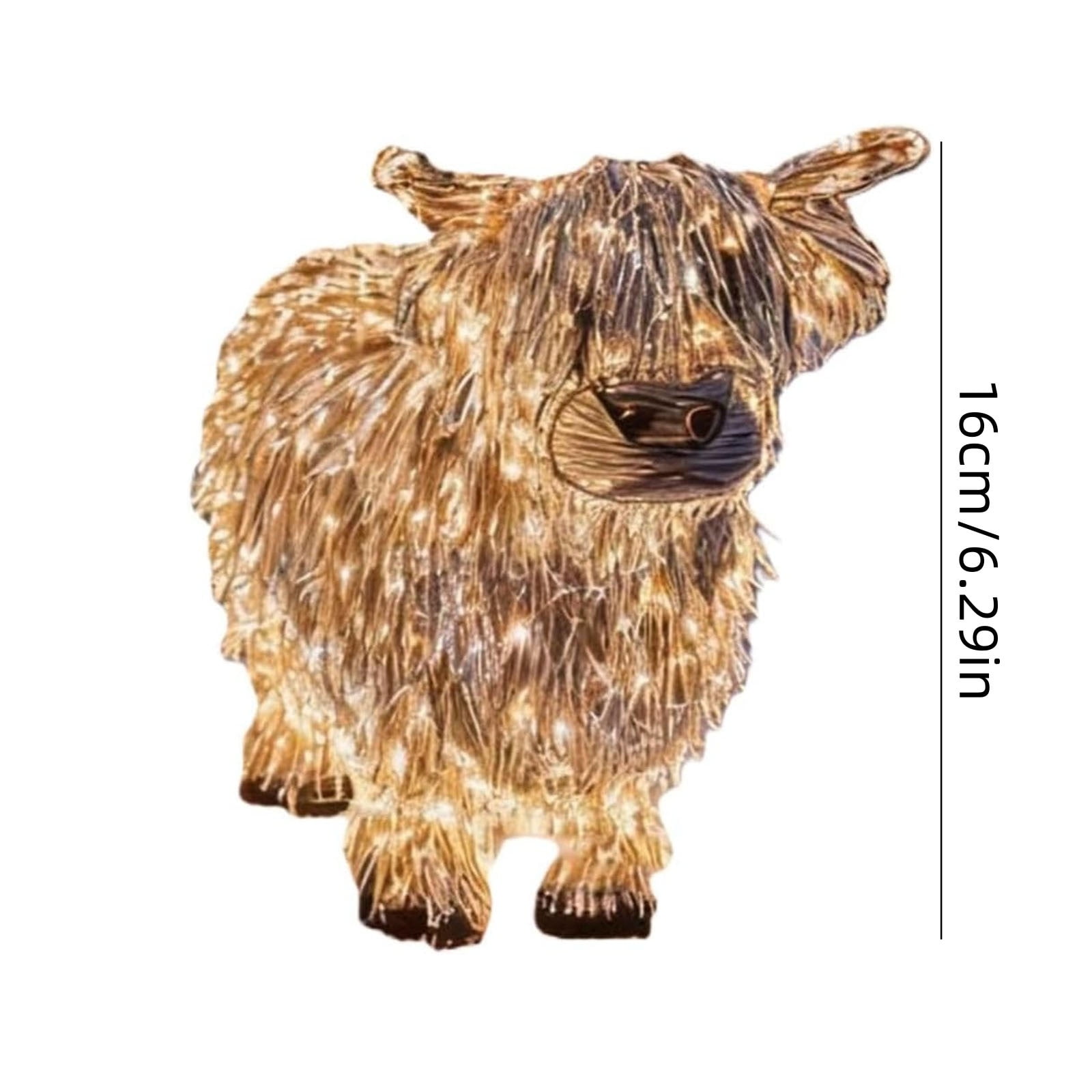 ZhyrZng Lighted Highland Cow Christmas Decoration - Outdoor LED Animal Yard Stake for Garden Lawn | Battery Operated Acrylic Cow Sculpture for Holiday Winter & Patio Decor