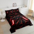 thumbnail image 3 of King Size Gamer Bedding Set Youth Game Controller Comforter 3pcs Gaming Gifts Bedding for All Season, Red Black, 3 of 5
