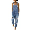 thumbnail image 2 of Pavied Jumpsuits for Women,Rompers for Women,Women's Casual Vintage Overalls Loose Straight Denim Bib Overall Jean Pants,Denim Romper,Overalls for Women,One Piece Jumpsuits,Outfits for Women,Khaki M, 2 of 3