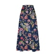 thumbnail image 5 of Viikei Sheer Skirt with Pockets,Women's Printed Elastic Waistband Pleated Pocket Skirt With Mid Calf Skirt Navy XXXL, 5 of 5