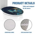 thumbnail image 5 of SEANATIVE Floral Butterfly Toilet Seat Lid Cover Oval Galaxy Moon Soft Toilet Seat Cover Universal Toilet Lid Dust Cover with Elastic Band Decor, Machine Washable, 5 of 6