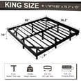 thumbnail image 2 of Full Size Floating Bed Frame with Charging Station and Led Lights, Metal Bed Frame with Heavy Duty Steel Slats Supports, No Box Spring Needed, Easy Assembly, Black, 2 of 9