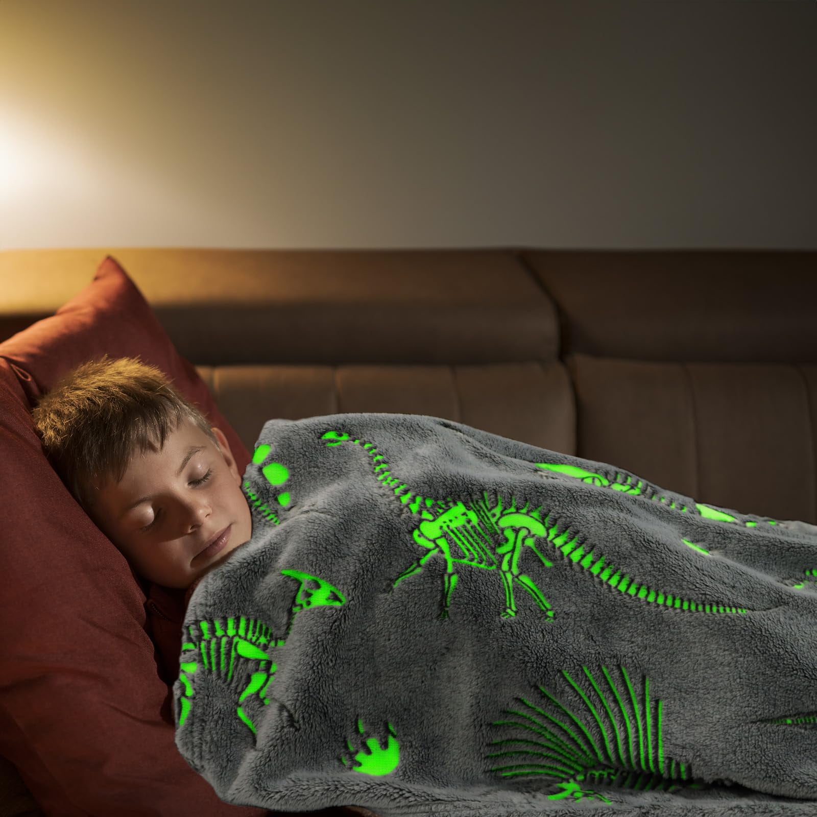 Soft Blanket Dinosaur Fleece Blankets Kids Dinosaur Gifts for Boys 60"x80"