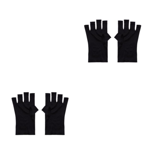 Guardurnaity Nail Art Guante Suministros de manicura Protector de manos Equipo de protección Profesional Superficie lisa Cierre de piel Operación Negro 2piezas