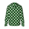 thumbnail image 2 of Picia Green Argyle Plaid Women's Men's UPF 50+ Sun Protection Hoodie Shirt Long Sleeve SPF Fishing Outdoor UV Hiking Lightweight Shirts-Small, 2 of 9