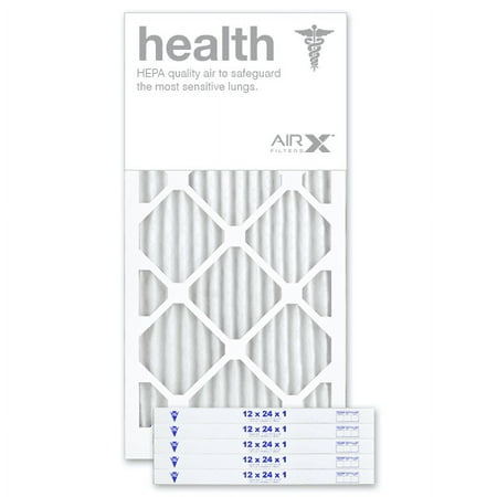 

AIRx Filters Health 12x24x1 Air Filter MERV 13 AC Furnace Pleated Air Filter Replacement Box of 6 Made in the USA