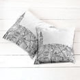 thumbnail image 2 of Ambesonne White Throw Pillow Cover 2 Pack, Sketch Style Cityscape, 20", Black White, 2 of 6
