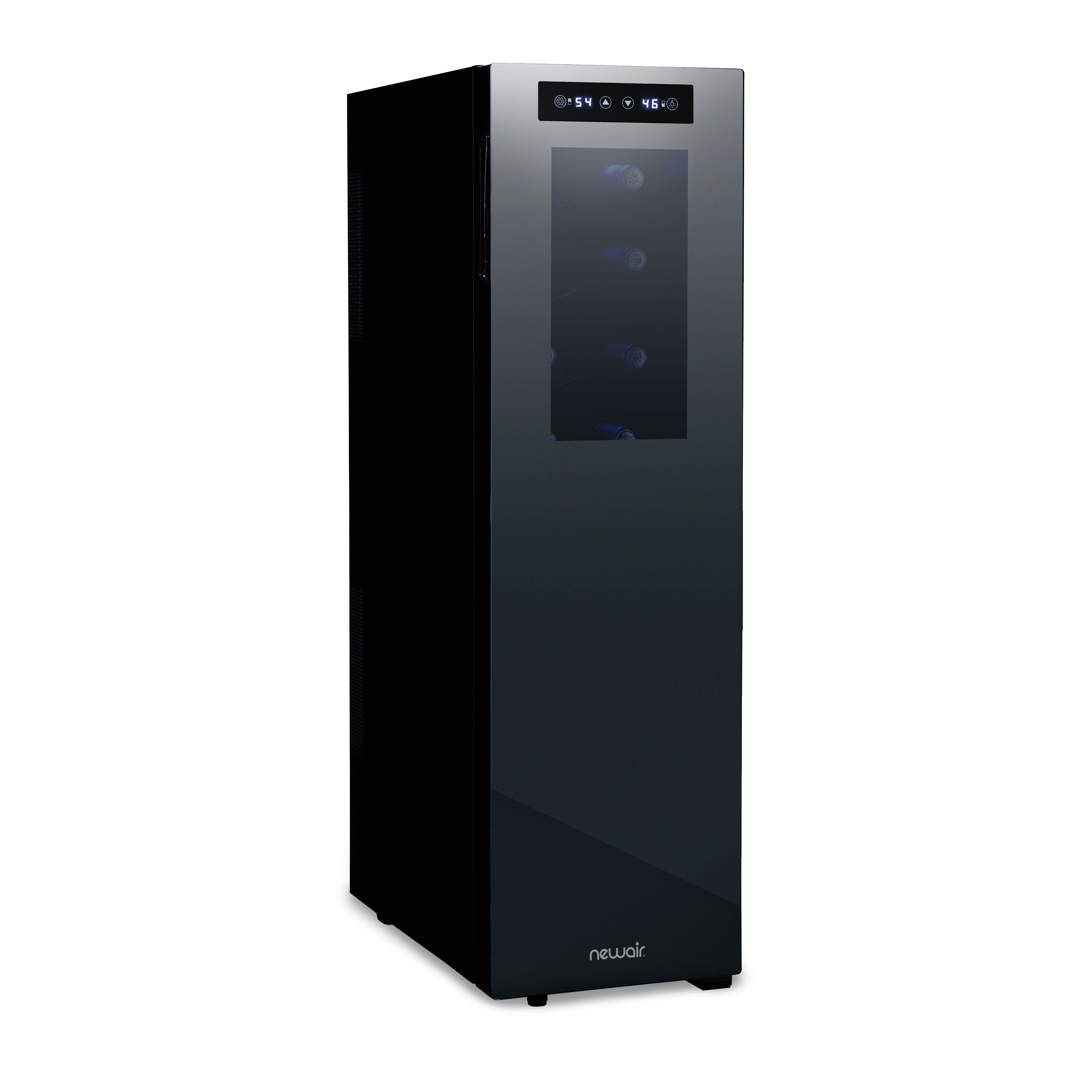 Newair Shadow-T Series Wine Cooler Refrigerator 18 Bottle Dual Temperature Zones, Freestanding Mirrored Wine Fridge with Double-Layer Tempered Glass Door & Thermoelectric Cooling
