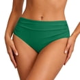 thumbnail image 2 of High Waisted Bikini Bottoms for Women Solid Color Ruched Swim Bottom Bathing Suit Bottoms, 2 of 5