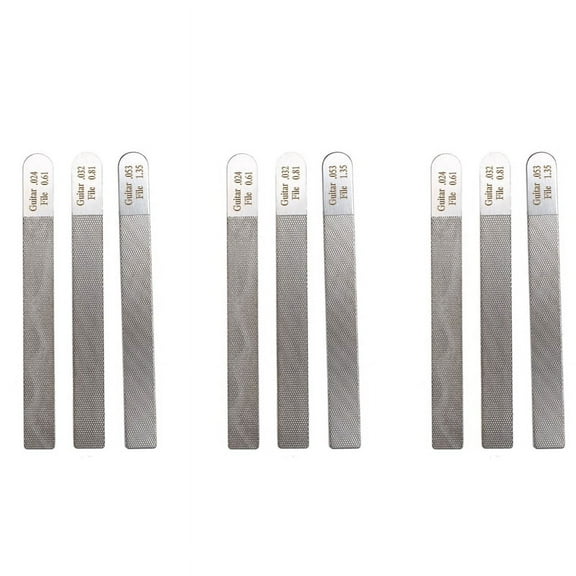 Guitar Files Long Filing Surface Stainless Steel, Silver, 9 Count