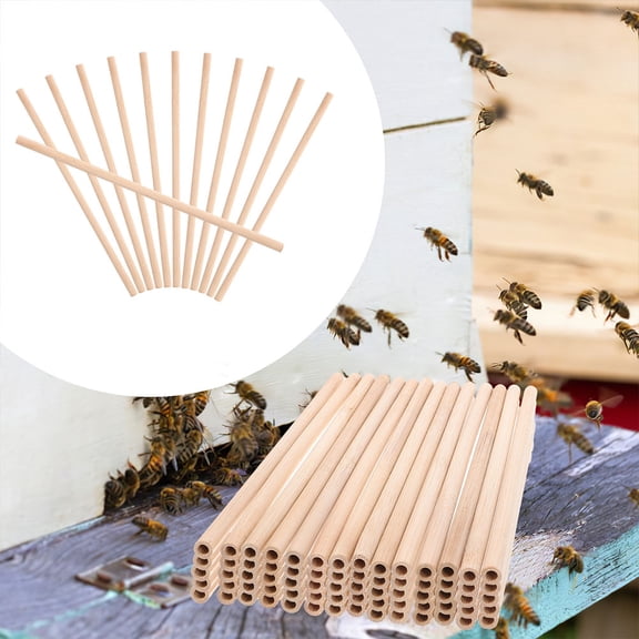 HONMEET Bamboo Nesting Tubes For Bees 24Pcs Cylindrical Design For Beekeepers