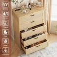 thumbnail image 2 of 5 Drawer Rattan Dresser for Bedroom, 47.27” Tall Dresser with Power Outlets, 2 of 5