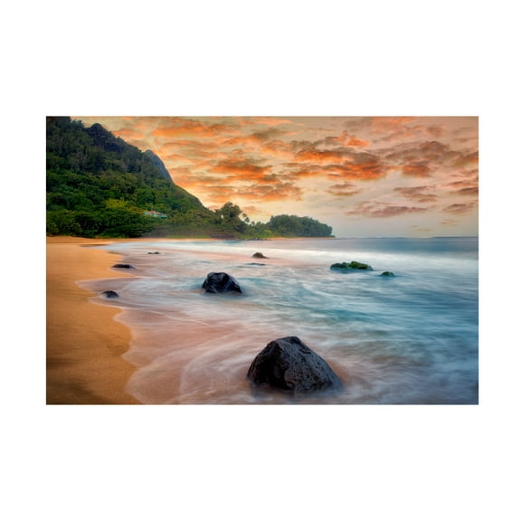 Dennis Frates 'Tunnels Beach' Canvas Art