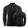 thumbnail image 2 of FRSASU Men's Polo Shirts Zip up Long Sleeve Classic T-Shirts Casual Golf Shirts Stylish Collared Tee Tops Black, 2 of 6