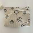 thumbnail image 1 of Bolsa A Cuestas Bolso De Mano Bolso de mano de pana para mujer, bonito Bolso de hombro cosmético con cara sonriente (A 2 uds), 1 of 8