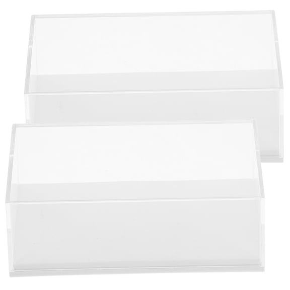 NICEXMAS 2-Pack Clear Acrylic Model Car Display Cases with Protective Storage Boxes for Collectibles