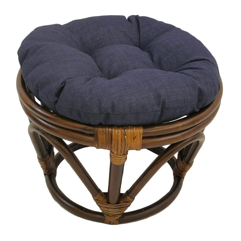International Caravan Rattan Ottoman with Outdoor Fabric Cushion International Caravan Rattan Ottoman with Outdoor Fabric Cushion