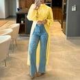thumbnail image 3 of FRSASU Woman's Fashion Blouse Casual Turtleneck Long Sleeve Solid Back Zipper Trendy Top Yellow XL(XL), 3 of 8