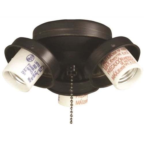 CEILING FAN LIGHT KIT FITTERS, MAXIMUM THREE 60 WATT INCANDESCENT