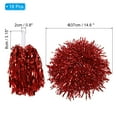 thumbnail image 2 of Uxcell 18Pcs Cheerleading Pom Poms with Baton Handle for Game Sports, Red, 2 of 6