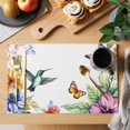 thumbnail image 2 of Placemat Set of 6 Spring Flowers Pastoral Placemats for Dining Table Butterfly Bird Washable Table Mats for Kitchen and Party Decor Indoor & Outdoor Use, 2 of 8